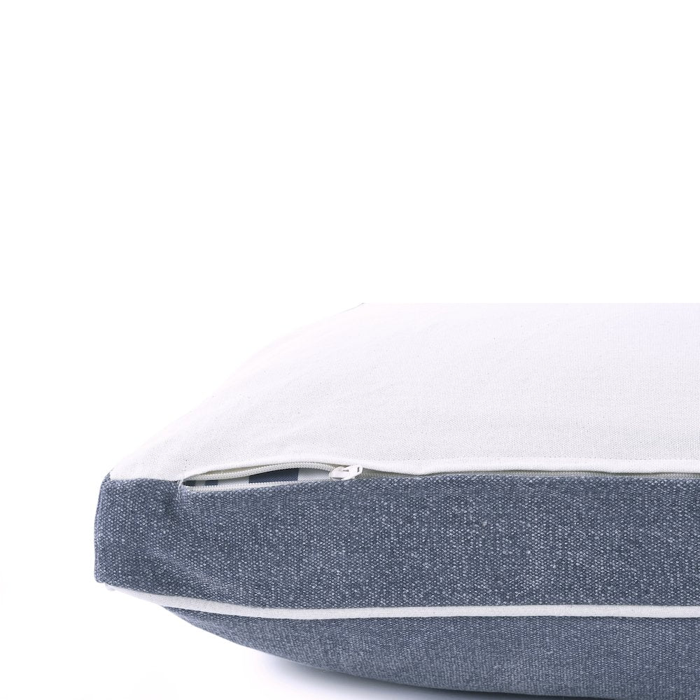 Solid Stonewash Pillow Dog Bed with Removable Cover