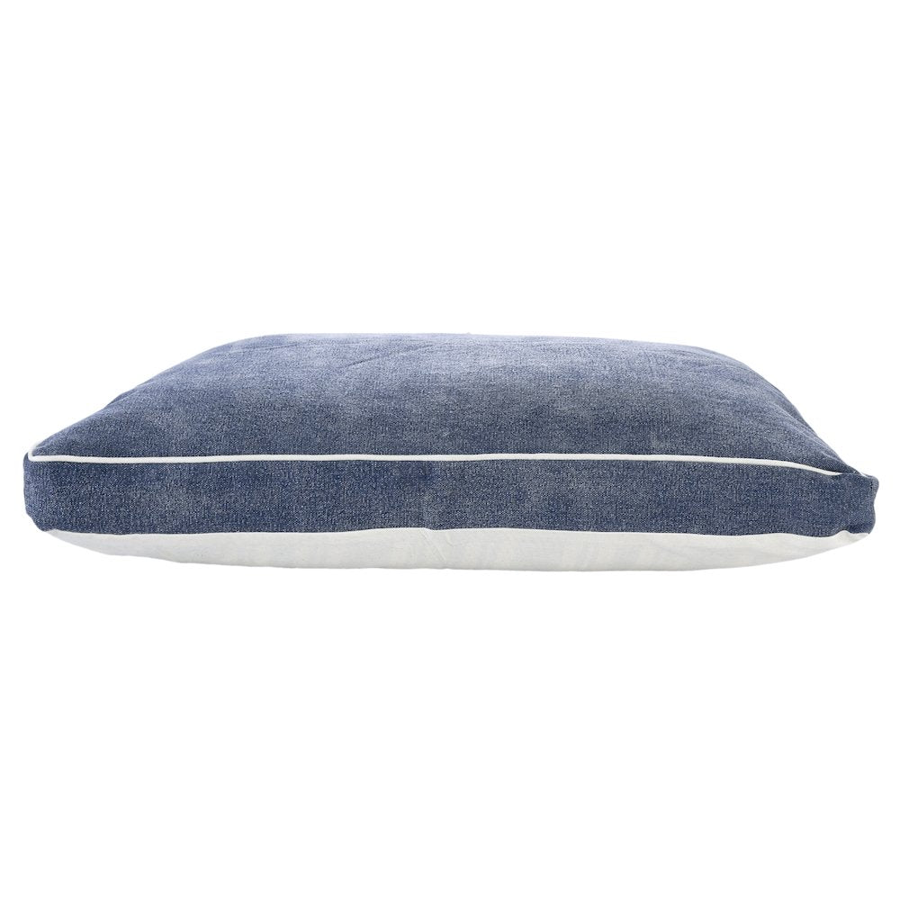 Solid Stonewash Pillow Dog Bed with Removable Cover