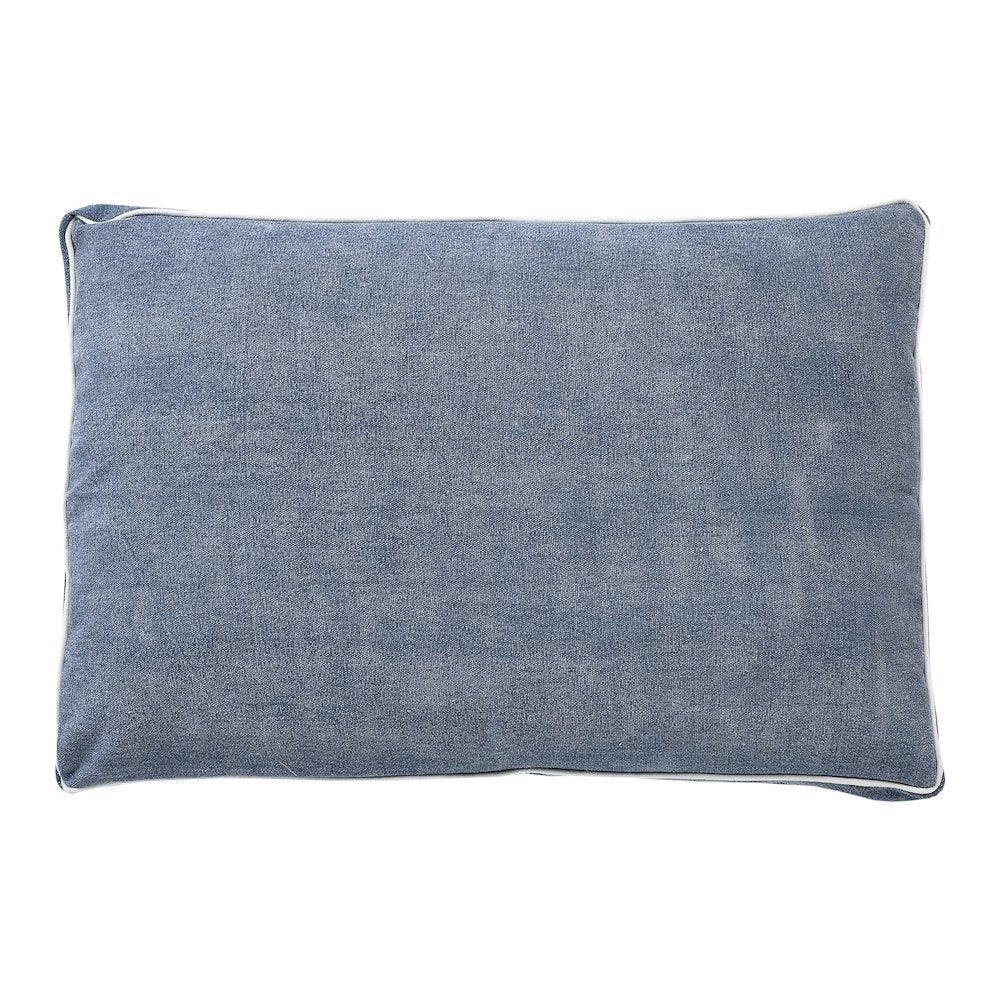 Solid Stonewash Pillow Dog Bed with Removable Cover