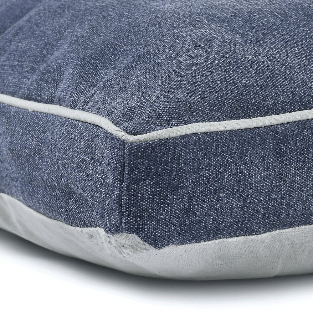 Solid Stonewash Pillow Dog Bed with Removable Cover