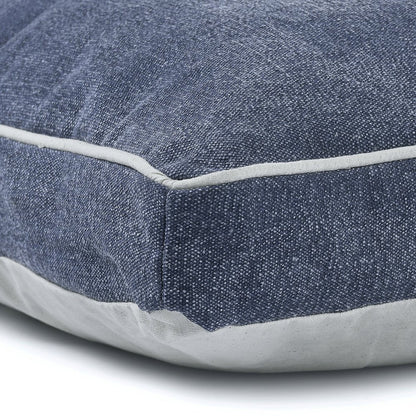 Solid Stonewash Pillow Dog Bed with Removable Cover