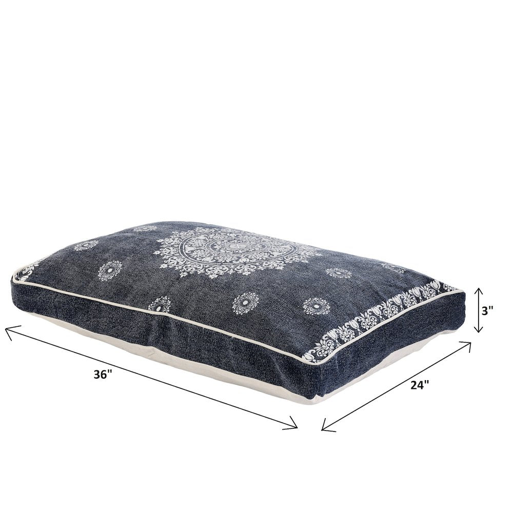 Mandala Stonewash Pillow Dog and Cat Bed With Removable Cover