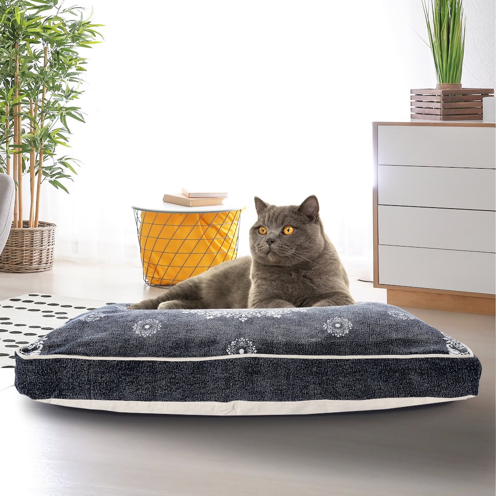 Mandala Stonewash Pillow Dog and Cat Bed With Removable Cover