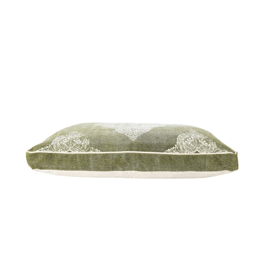Medallion Stonewash Pillow Dog Bed with Removable Cover