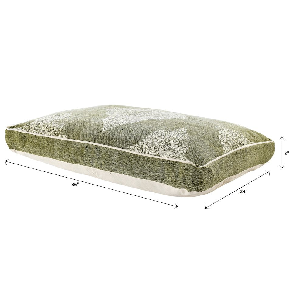 Medallion Stonewash Pillow Dog Bed with Removable Cover