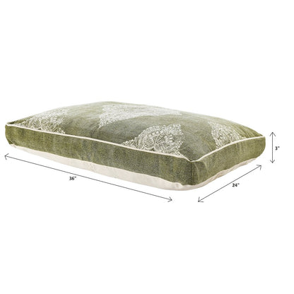 Medallion Stonewash Pillow Dog Bed with Removable Cover