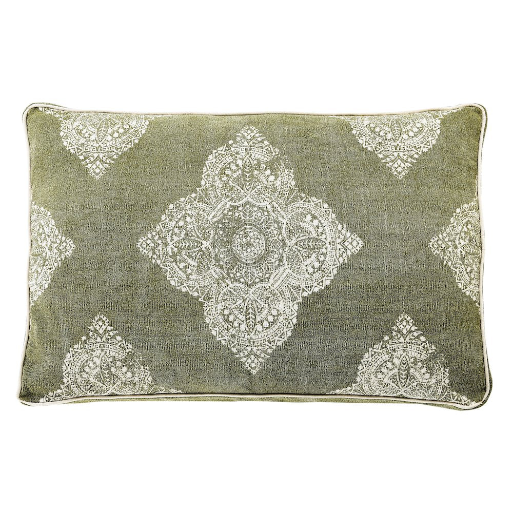 Medallion Stonewash Pillow Dog Bed with Removable Cover