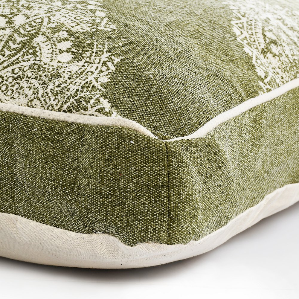 Medallion Stonewash Pillow Dog Bed with Removable Cover
