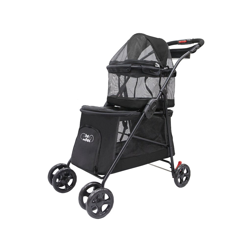 Double Decker Pet Stroller - Black