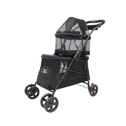Double Decker Pet Stroller - Black
