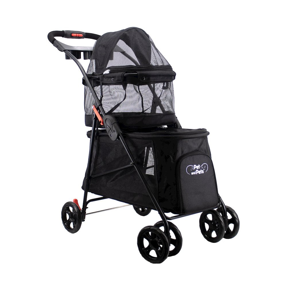 Double Decker Pet Stroller - Black