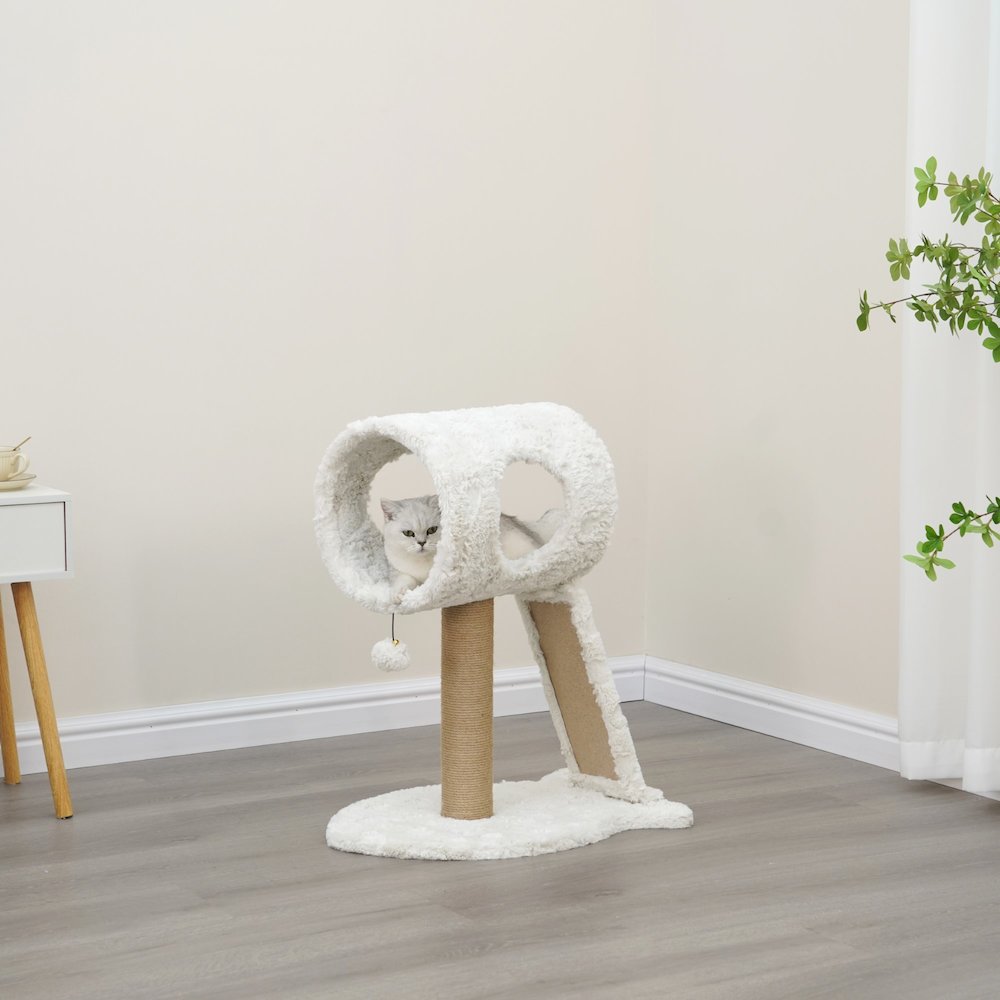 Minimalistic Fished Shaped Cat Perch - 28"H, 2 Level, Medium, Space Needle