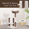 Group Quartz Handwoven Eco-Friendly Cat Tree, Paper Rope Scratching Posts, 36"