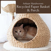 29-in Walk Up Paper Rope Condo & Perch With Sisal Post Cat Tree, Tan & Cream