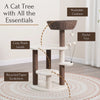 Group Quartz Handwoven Eco-Friendly Cat Tree, Paper Rope Scratching Posts, 36"