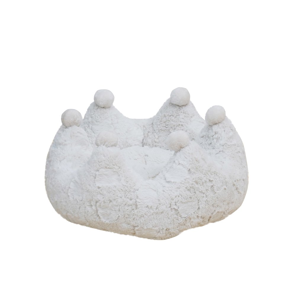 White Crown Cat Bed with Removable, Washable Bed