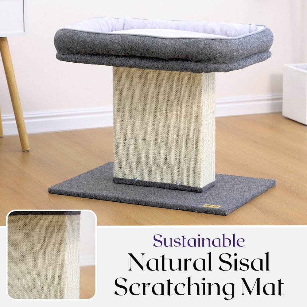 Mellow 2-Level 19" Cat Perch with Replaceable Parts, Washable Bed