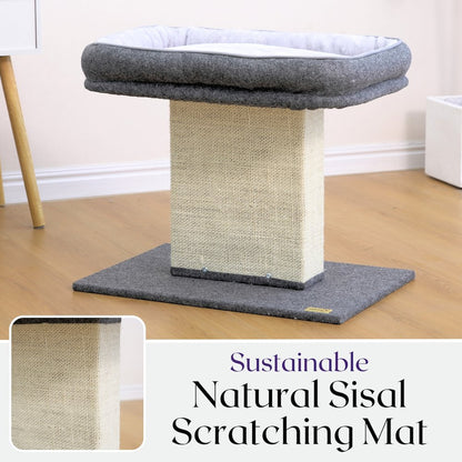 Mellow 2-Level 19" Cat Perch with Replaceable Parts, Washable Bed