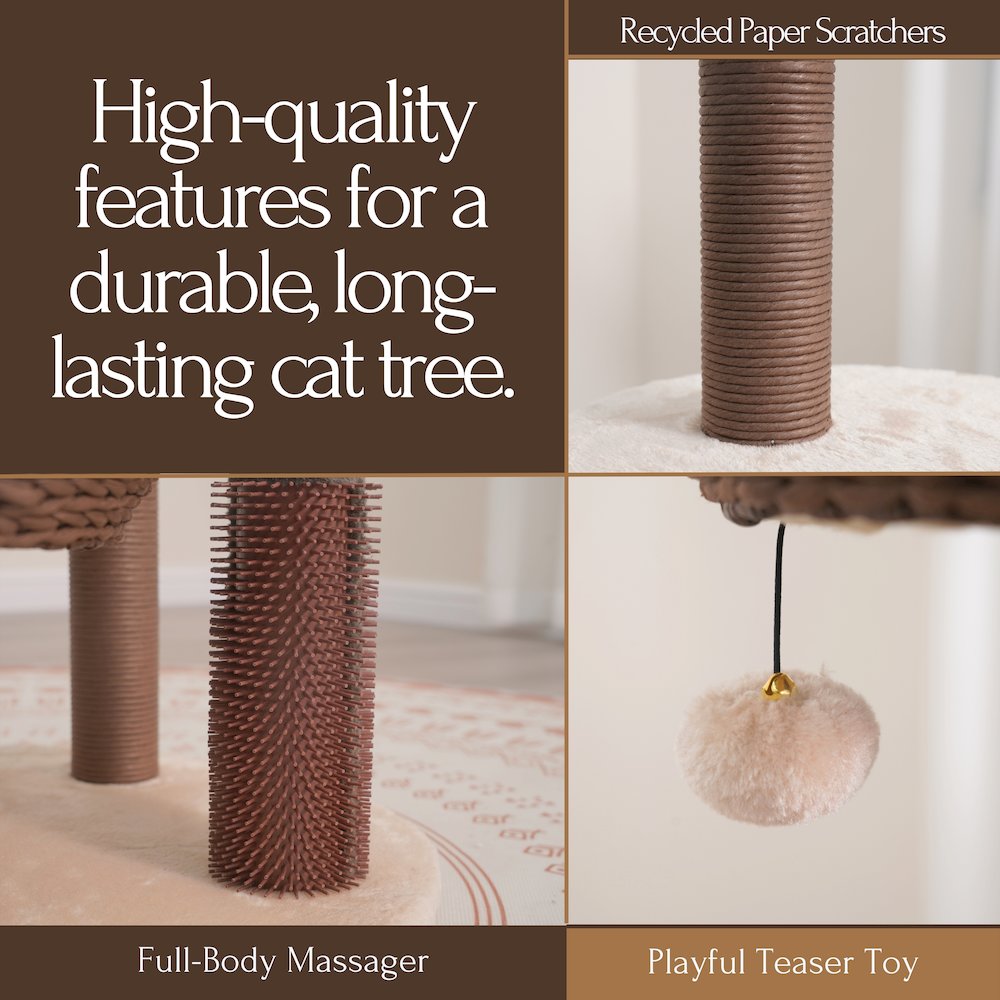 49-in Pharoah Cat Tree, Brown