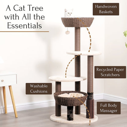 49-in Pharoah Cat Tree, Brown