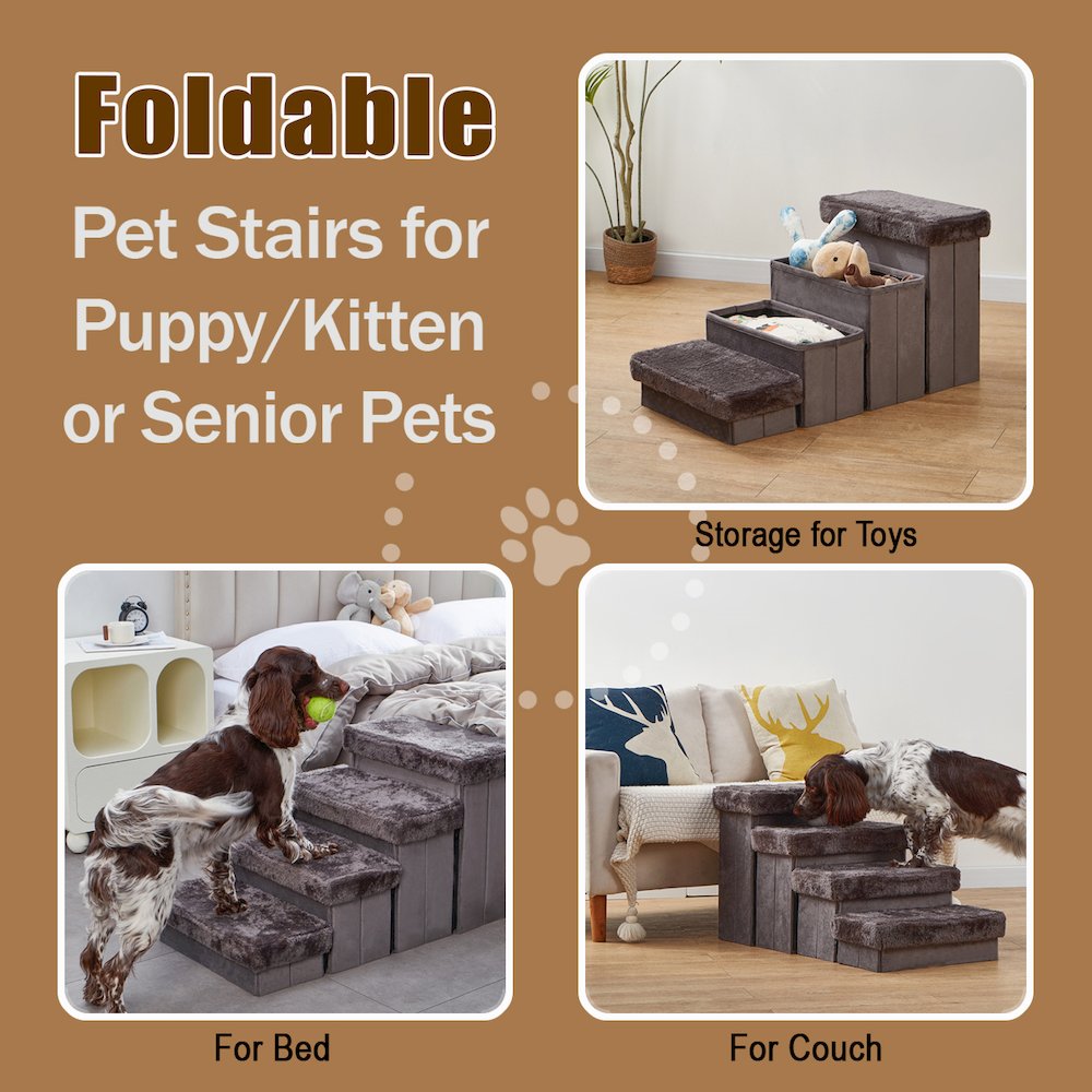 Charcoal 4 Level Pet Stairs