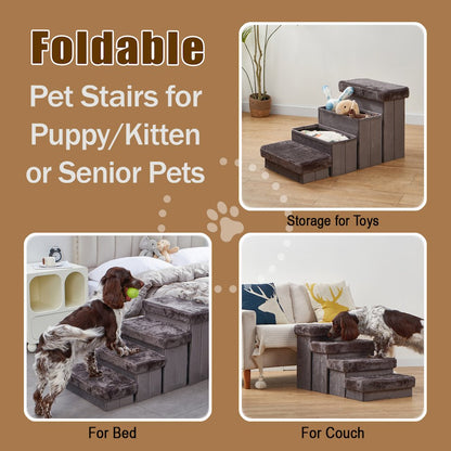 Charcoal 4 Level Pet Stairs