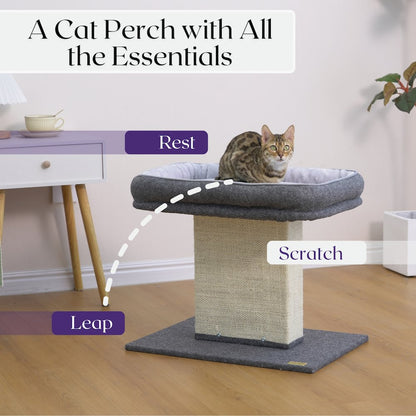 Mellow 2-Level 19" Cat Perch with Replaceable Parts, Washable Bed