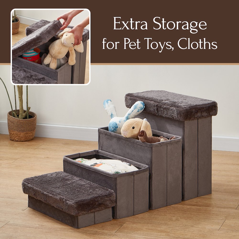 Charcoal 4 Level Pet Stairs