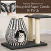 49-in Cat Tree With Recyclable Paper Rope Perch & Condo Lounger, Black & White