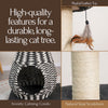 49-in Cat Tree With Recyclable Paper Rope Perch & Condo Lounger, Black & White