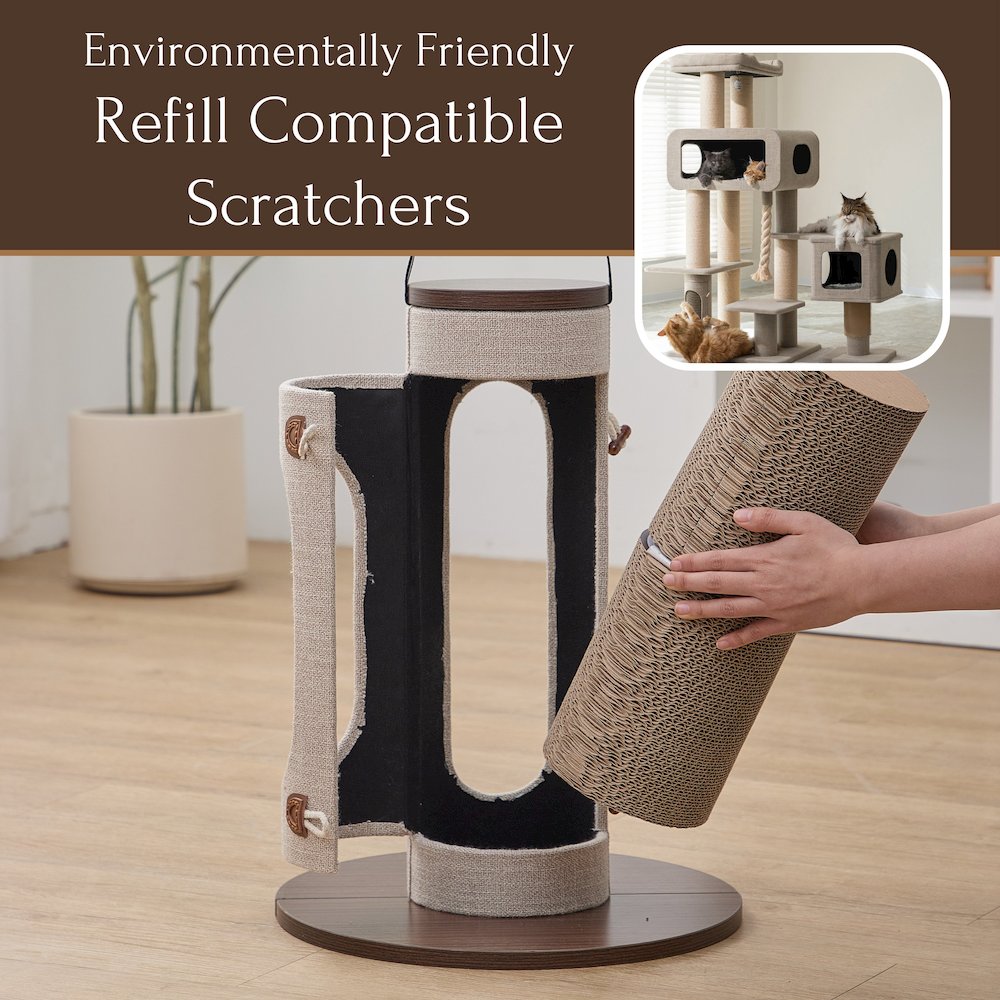 PetPals Eco-Scratcher Refill 1 Replacement Cardboard Cat Scratcher Inserts, Set of 2