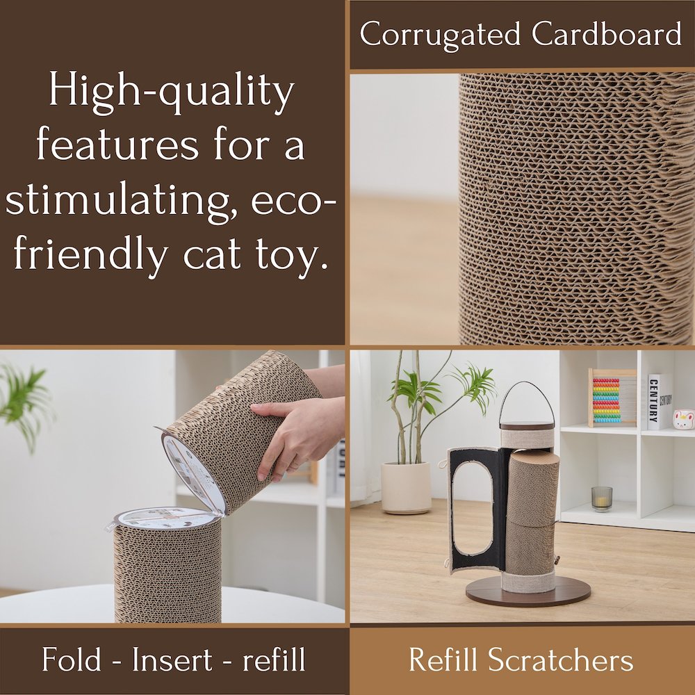 PetPals Eco-Scratcher Refill 1 Replacement Cardboard Cat Scratcher Inserts, Set of 2