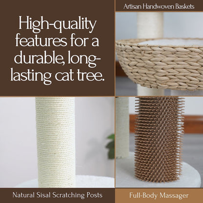 Boho Chic Style Handwoven 5-Level Cat Tree