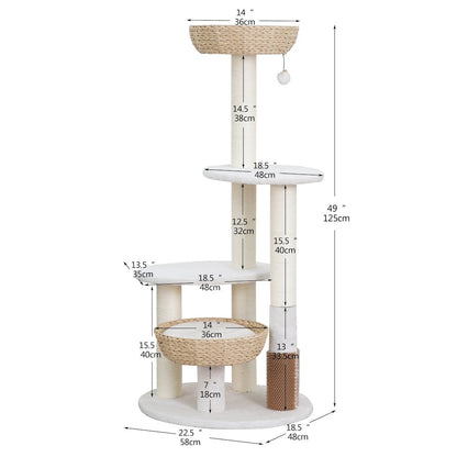 Boho Chic Style Handwoven 5-Level Cat Tree