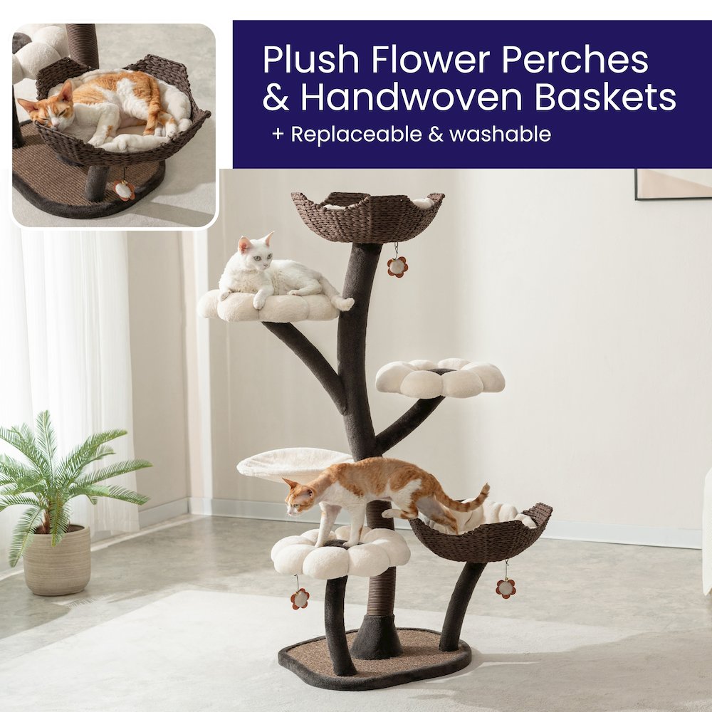 Blossom 6-Level 59" Cat Tree with Replaceable Parts, Washable Beds