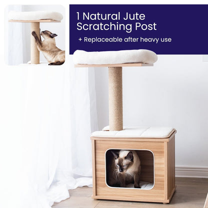 Cedar 3-Level 29.7" Cat Tree for Small Cats & Kittens with Replaceable Parts
