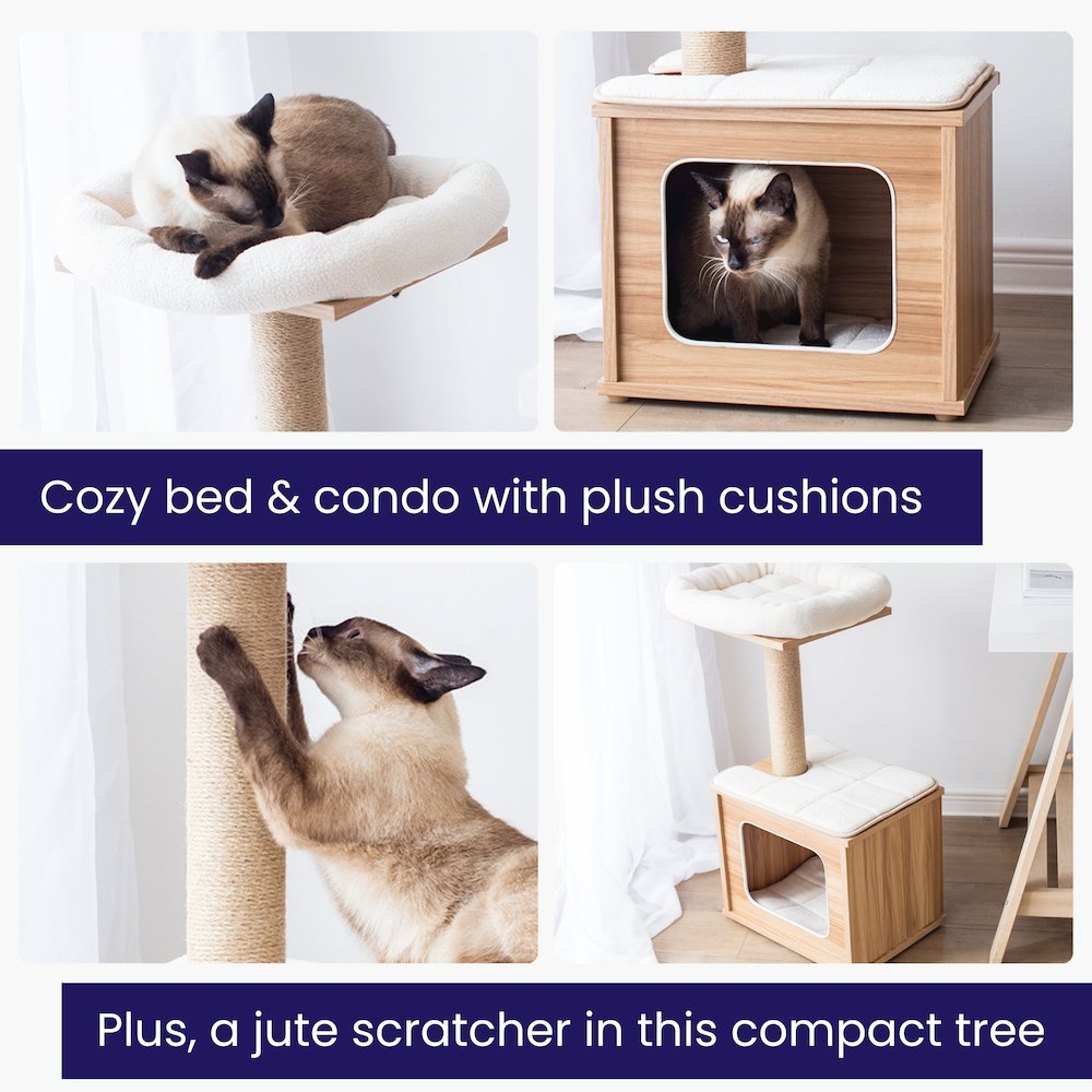 Cedar 3-Level 29.7" Cat Tree for Small Cats & Kittens with Replaceable Parts