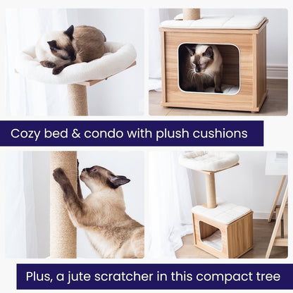 Cedar 3-Level 29.7" Cat Tree for Small Cats & Kittens with Replaceable Parts
