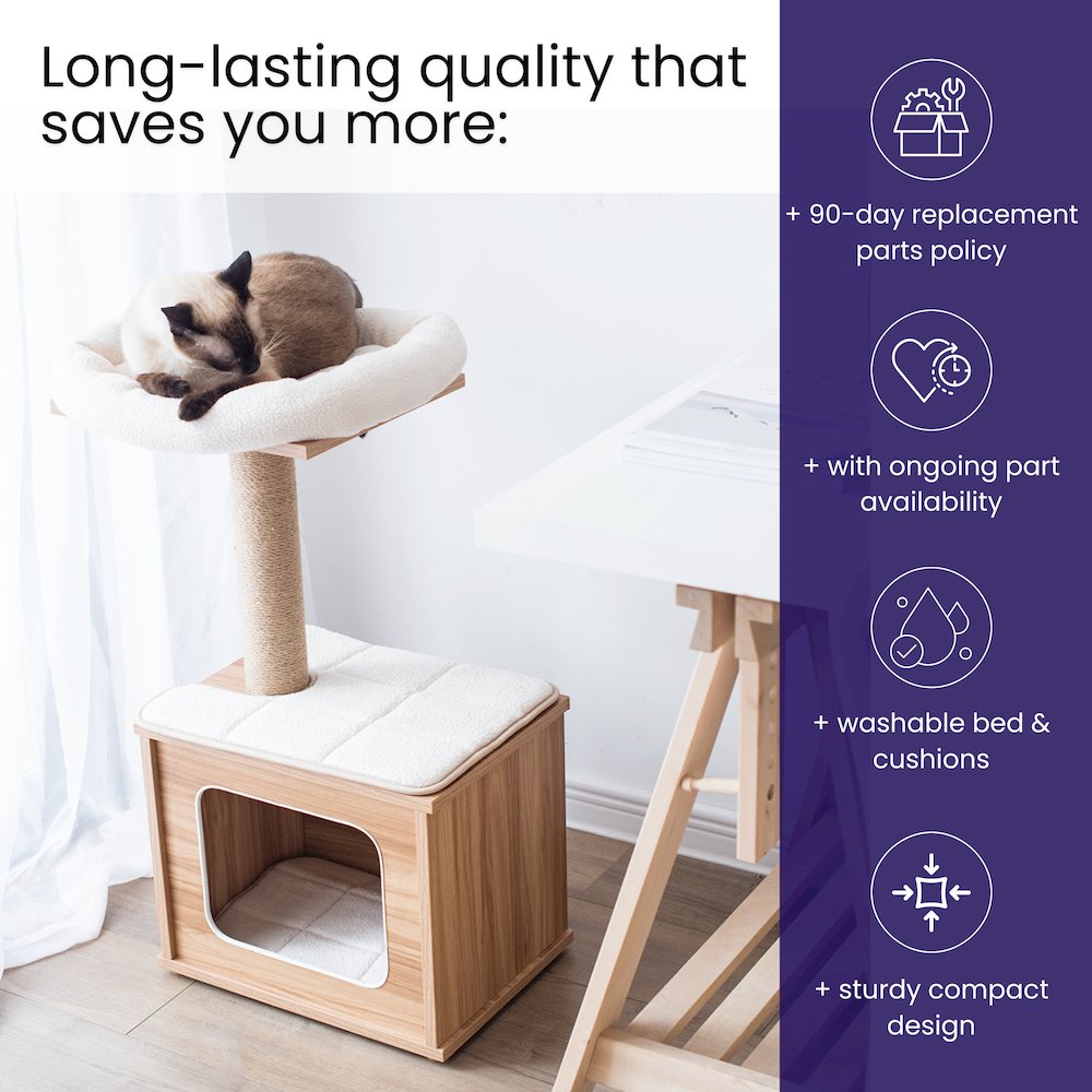 Cedar 3-Level 29.7" Cat Tree for Small Cats & Kittens with Replaceable Parts