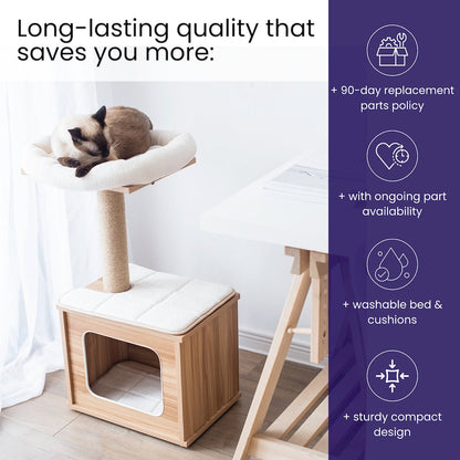 Cedar 3-Level 29.7" Cat Tree for Small Cats & Kittens with Replaceable Parts