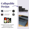 Charcoal Foldable Plush Pet Stairs with Built-in Storage, Soft Steps