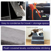 Charcoal Foldable Plush Pet Stairs with Built-in Storage, Soft Steps