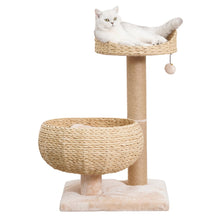 30-in Paper Rope Hand Woven Condo & Perch Cat Tree, Beige
