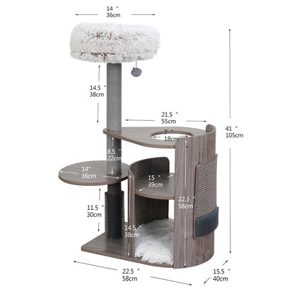 42-in Cullen Mid-Century Modern Cat Tree
