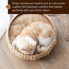 Paper Rope Wicker Design Round Cat Bed
