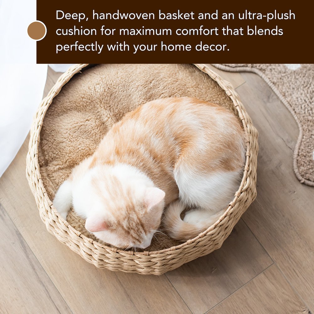 Paper Rope Wicker Design Round Cat Bed