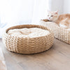 Paper Rope Wicker Design Round Cat Bed
