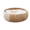 Paper Rope Wicker Design Round Cat Bed