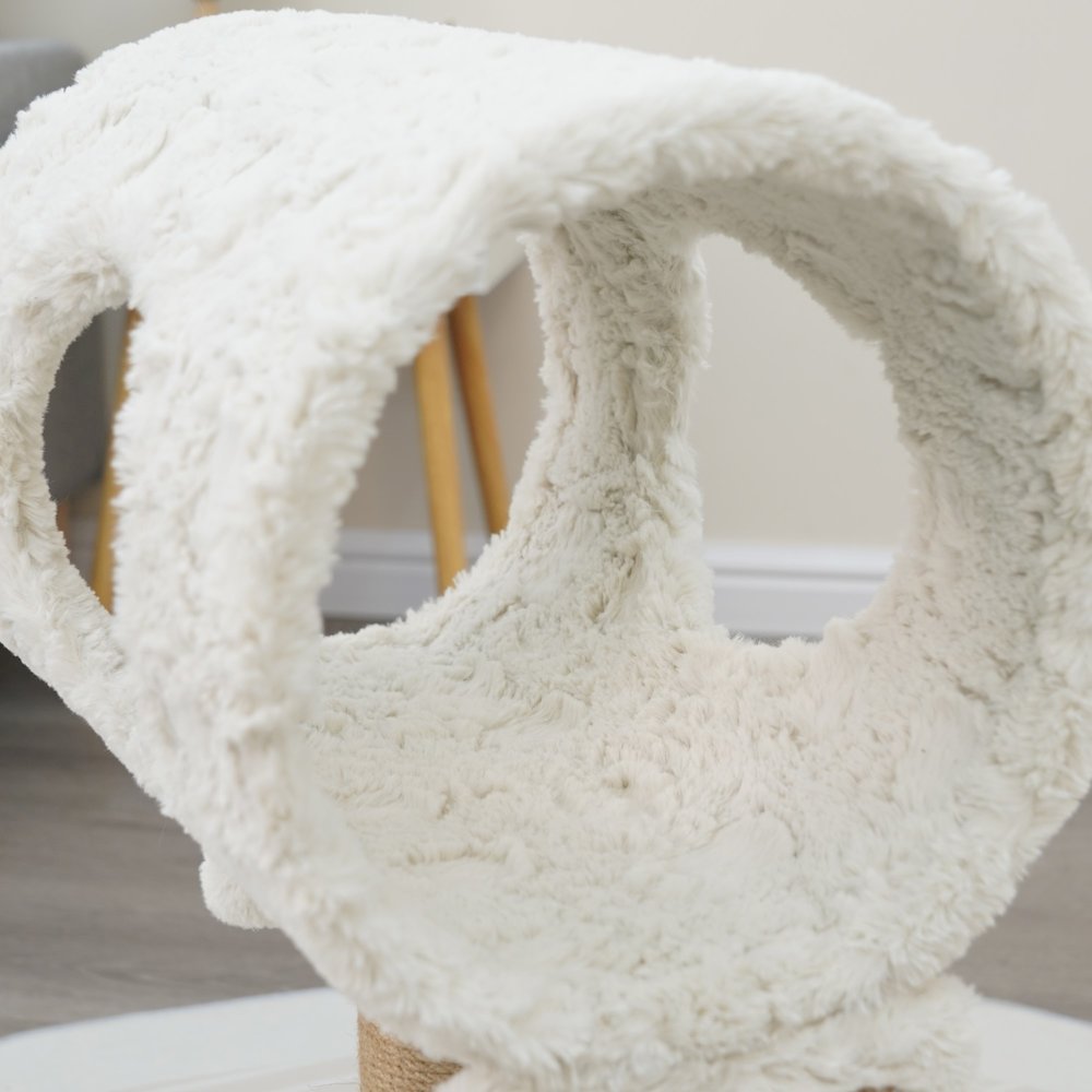 Minimalistic Fished Shaped Cat Perch - 28"H, 2 Level, Medium, Space Needle