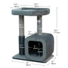 2-Level 30.5" Quilted Velvet Cat Tree with Recycled Paper Scratcher, Plush Perch